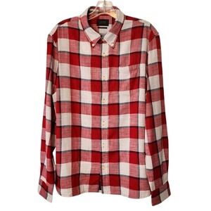 Jachs New York Red Oversize Plaid Stretch Double Face Shirt‎ NWT $99 Medium M
